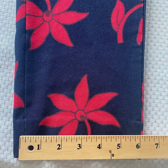 Banana Republic Sloan Ankle Pants Trouser Floral Blue Red Womens Size 8S Short - Picture 13 of 14